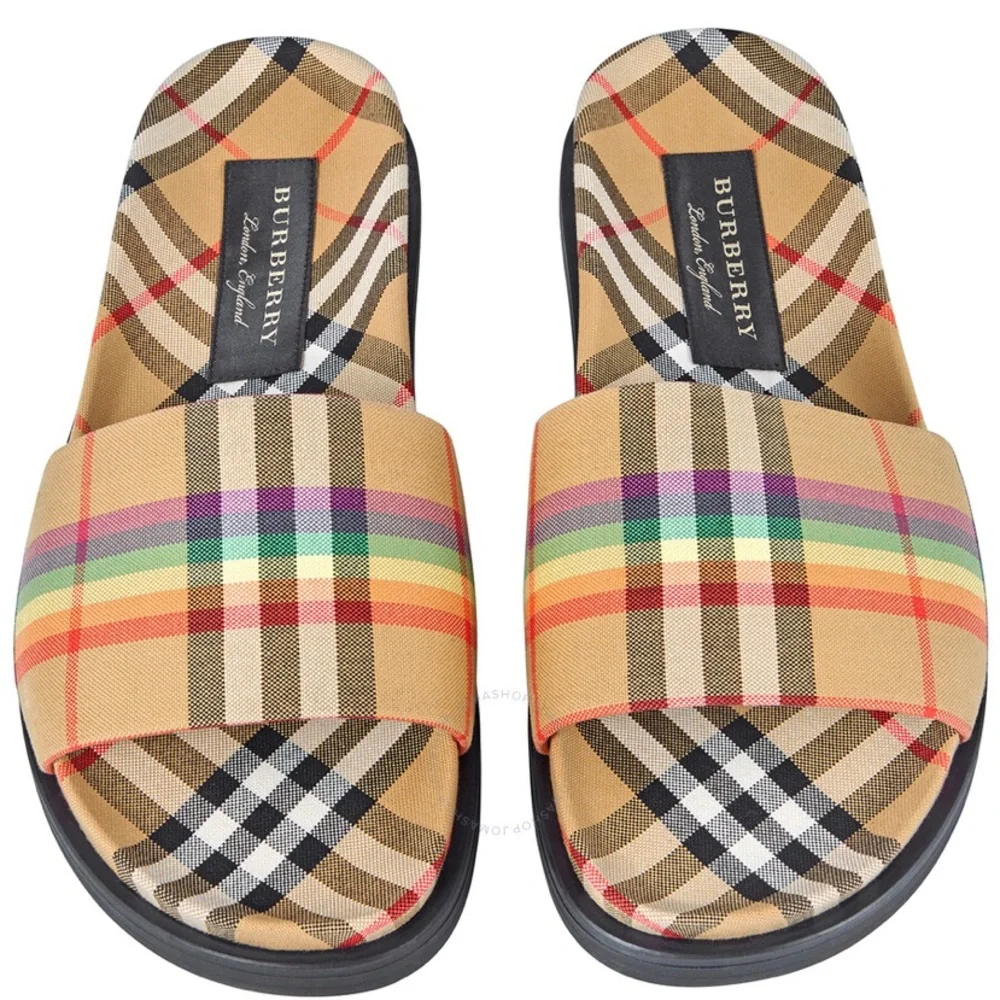 Burberry Women's Rainbow Vintage Check Slide Woman US 6-6.5 /23.5 cm⭐️⭐️⭐️⭐️ - Picture 5 of 17